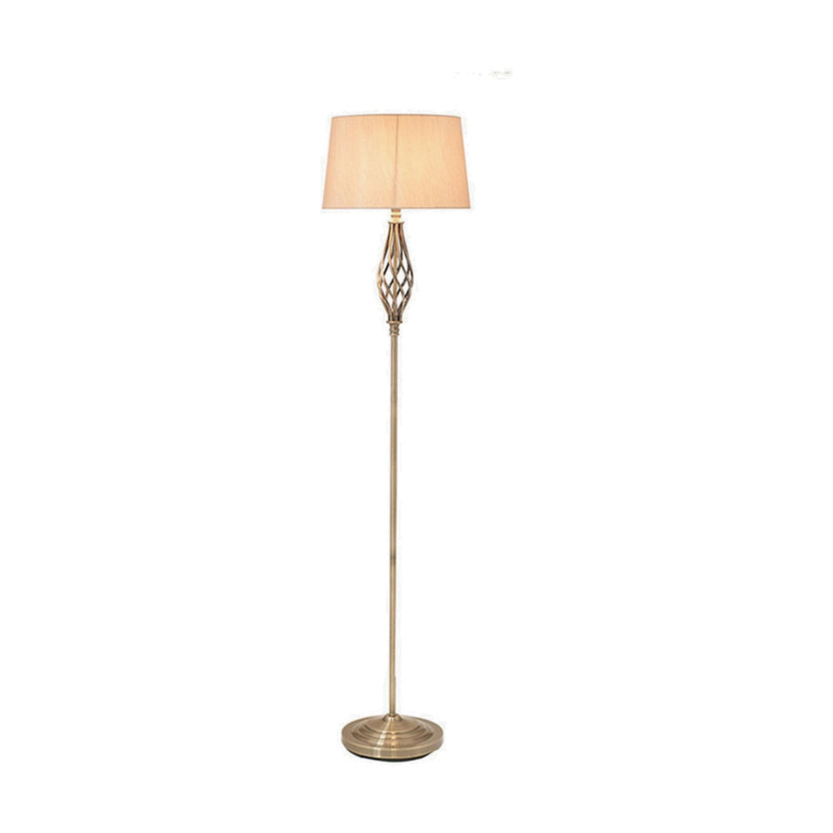Jenna Antique Brass Gold Twist Detail Floor Lamp - 158cm