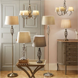 Jenna Antique Brass Gold Twist Detail Floor Lamp - 158cm