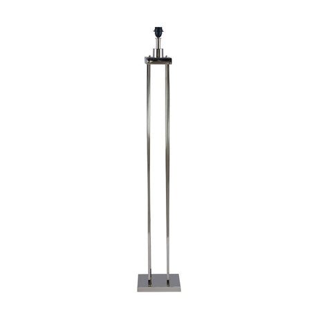 Langston Nickel Column Floor Lamp with Pistachio Green Linen Shade