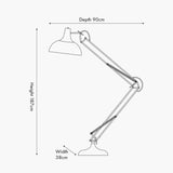 Alonzo Brass Gold Task Floor Lamp - 187cm