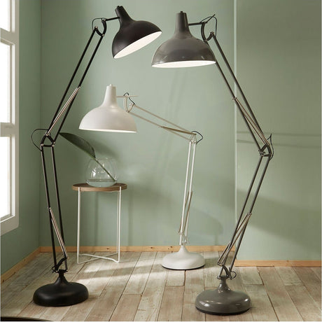 Alonzo Grey Metal Task Floor Lamp - 187cm