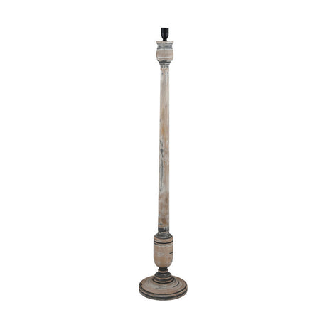 Captiva Grey Wash Mango Floor Lamp with Cinnamon Stripe Shade
