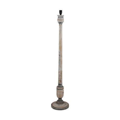 Captiva Grey Wash Mango Floor Lamp with Natural Stripe Shade