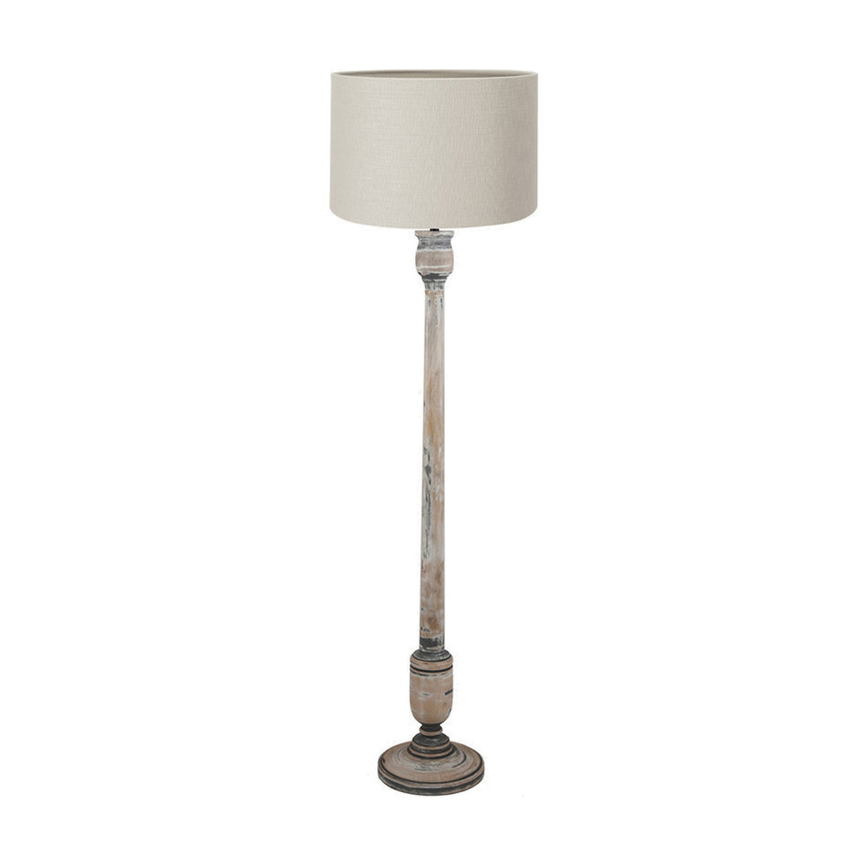 Captiva Grey Wash Mango Floor Lamp with Self Lined Shade