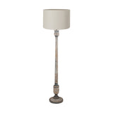 Captiva Grey Wash Mango Floor Lamp with Self Lined Shade
