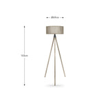 Rabanne Slatted Antique Tripod Floor Lamp - 153cm