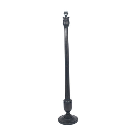 Captiva Antique Black Mango Floor Lamp with Natural Stripe Shade