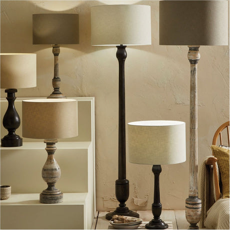 Captiva Antique Black Mango Floor Lamp Base - 138cm
