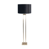 Langston Satin Brass Column Floor Lamp with Black Velvet Shade