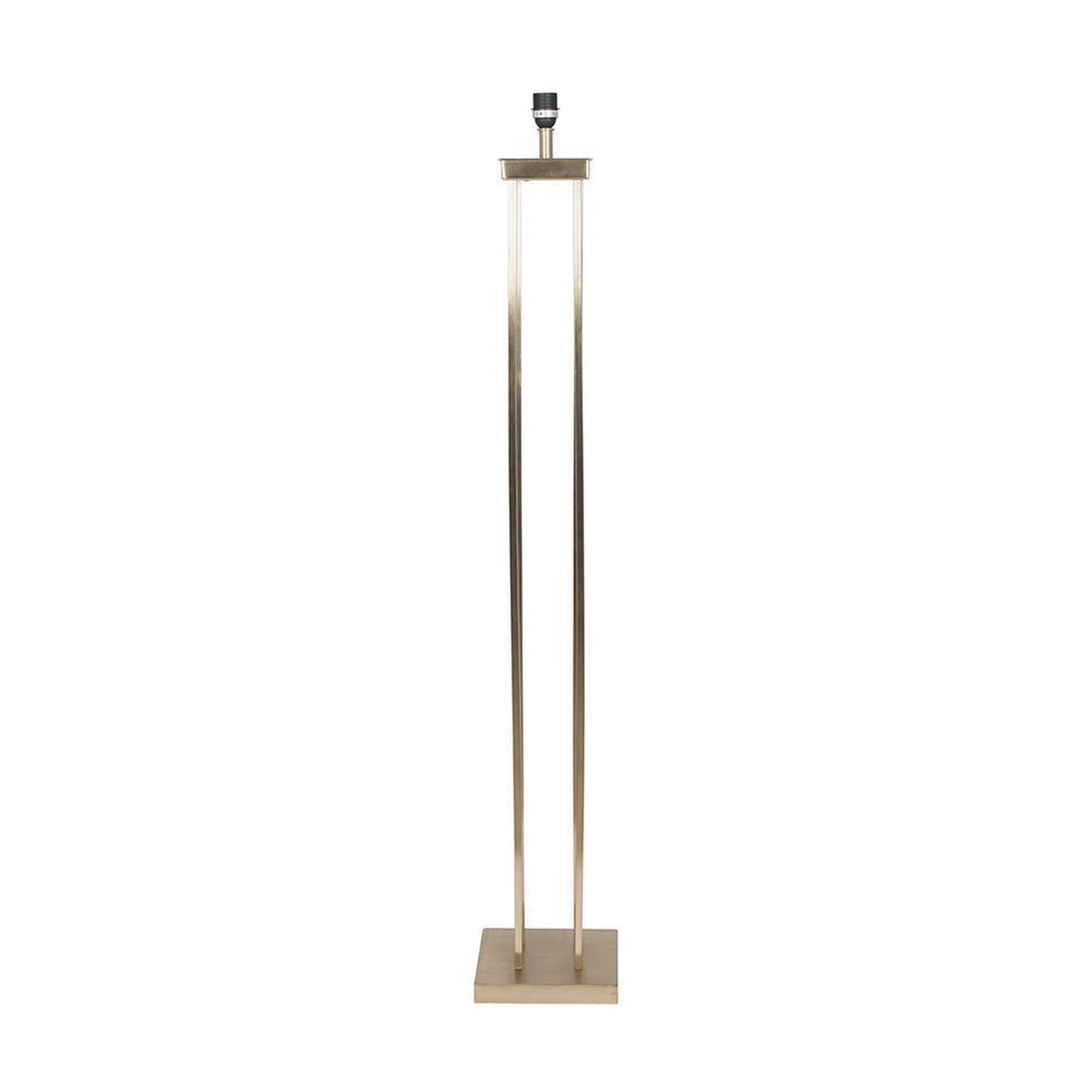 Langston Satin Brass Column Floor Lamp with Black Velvet Shade
