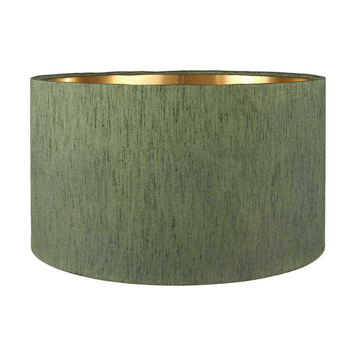 Langston Satin Brass Column Floor Lamp with Green Slubbed Silk Shade