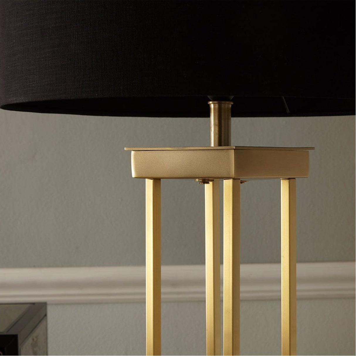 Langston Satin Brass Column Floor Lamp Base - 144cm