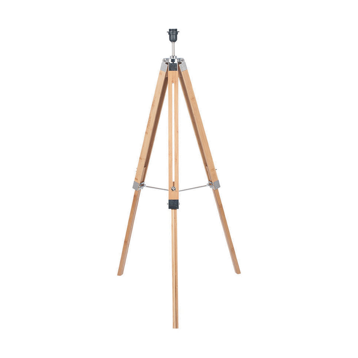 Sumba Bamboo Tripod Floor Lamp with White Boucle Cylinder Shade