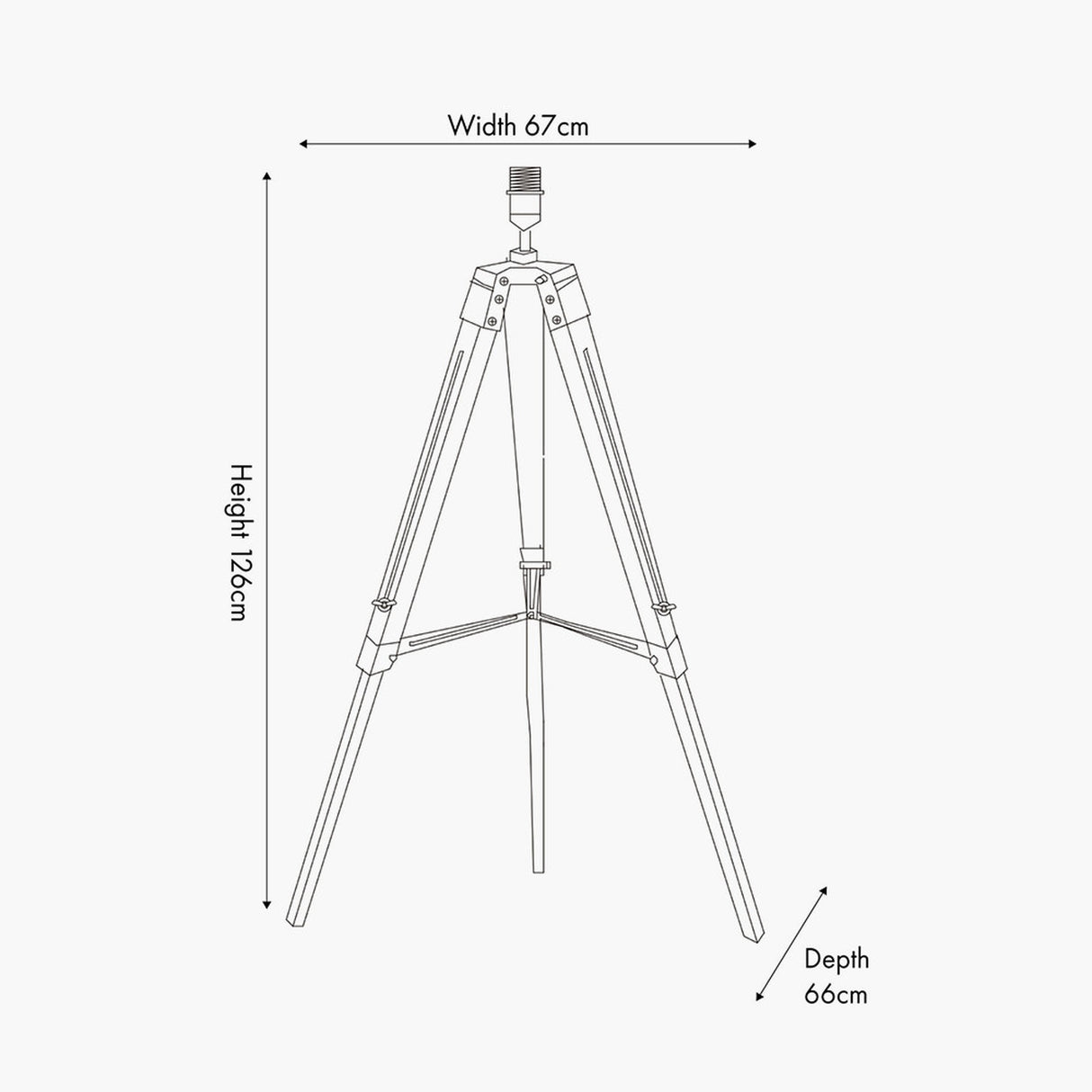 Sumba Bamboo Tripod Floor Lamp Base - 126cm