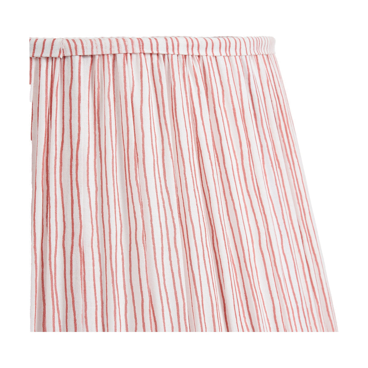 Alia Grey Wash Turned Mango Floor Lamp with Cinnamon Stripe Shade