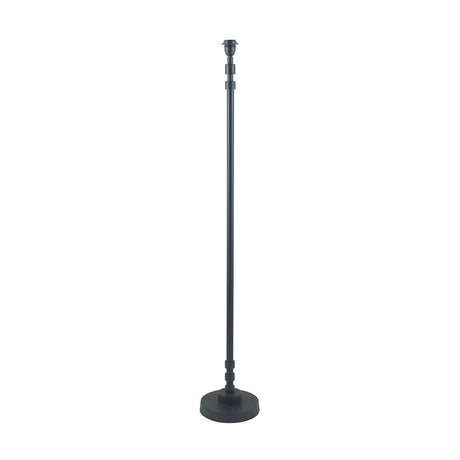 Rhode Matt Black Stick Metal Floor Lamp with Slate Velvet Shade