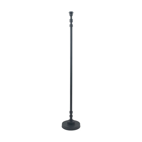 Rhode Matt Black Stick Metal Floor Lamp with Ocean Blue Ikat Shade