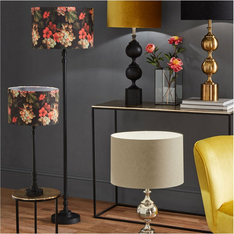 Rhode Matt Black Stick Aluminium Floor Lamp Base - 134cm