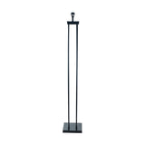 Langston Matt Black Metal Column Floor Lamp with Linen Cylinder Shade