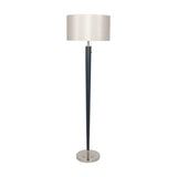 Lowry Brushed Silver & Matt Black Iron Floor Lamp - 161cm