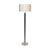 Lowry Brushed Silver & Matt Black Iron Floor Lamp - 161cm