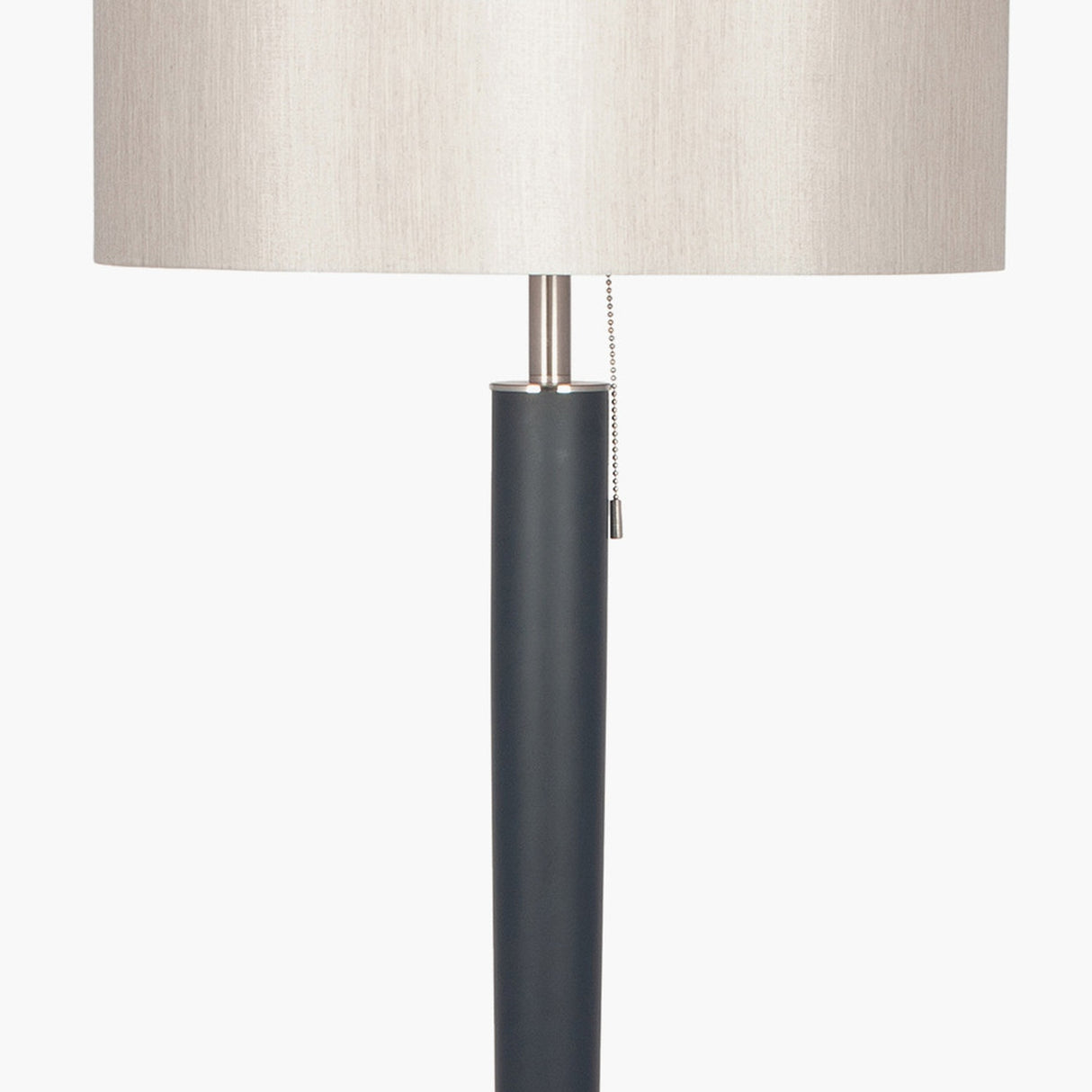 Lowry Brushed Silver & Matt Black Iron Floor Lamp - 161cm