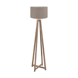 Whitby Grey Wash Wood Tapered 4 Post Floor Lamp with Linen Shade