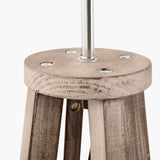 Whitby Grey Wash Wood Tapered 4 Post Floor Lamp with Linen Shade