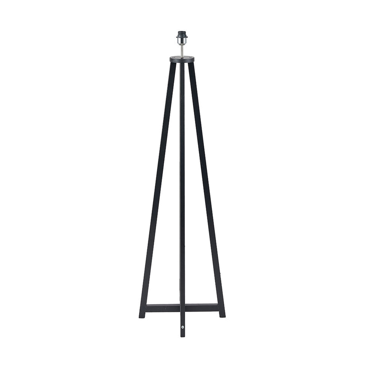 Whitby Matt Black Wood Tapered 4 Post Floor Lamp with White Shade