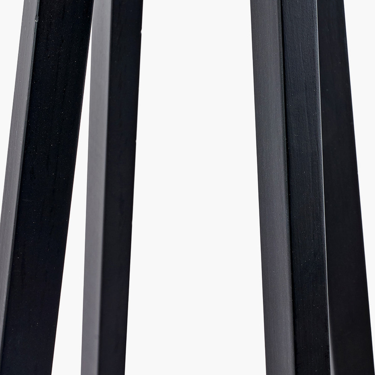 Whitby Matt Black Wood Tapered 4 Post Floor Lamp with White Shade
