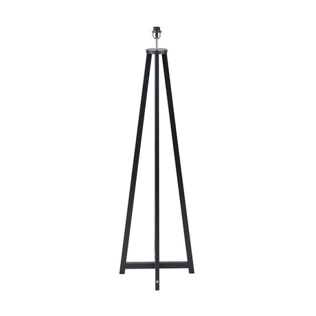 Whitby Matt Black Wood Tapered 4 Post Floor Lamp with Linen Shade