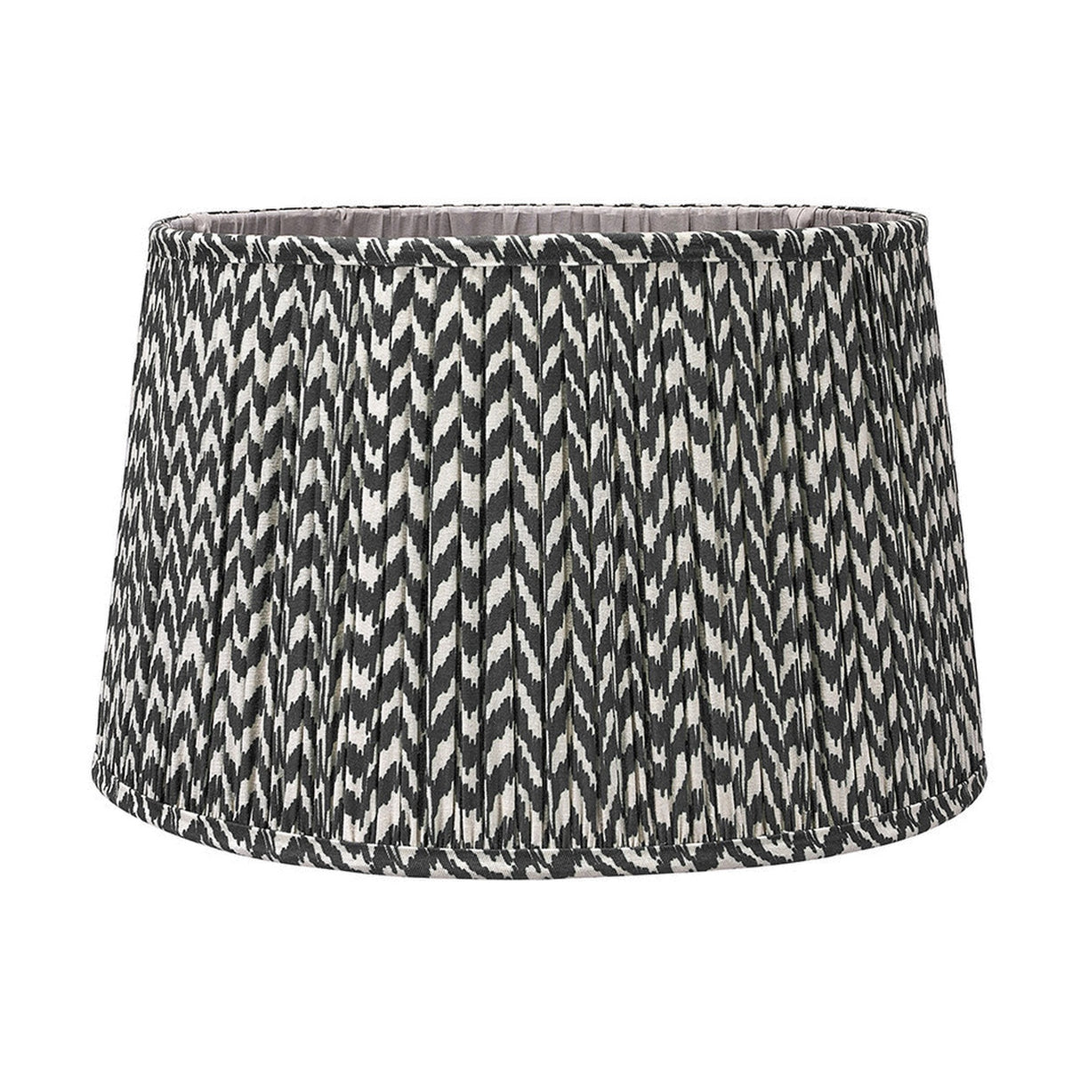 Whitby Matt Black Wood Tapered 4 Post Floor Lamp with Chevron Shade