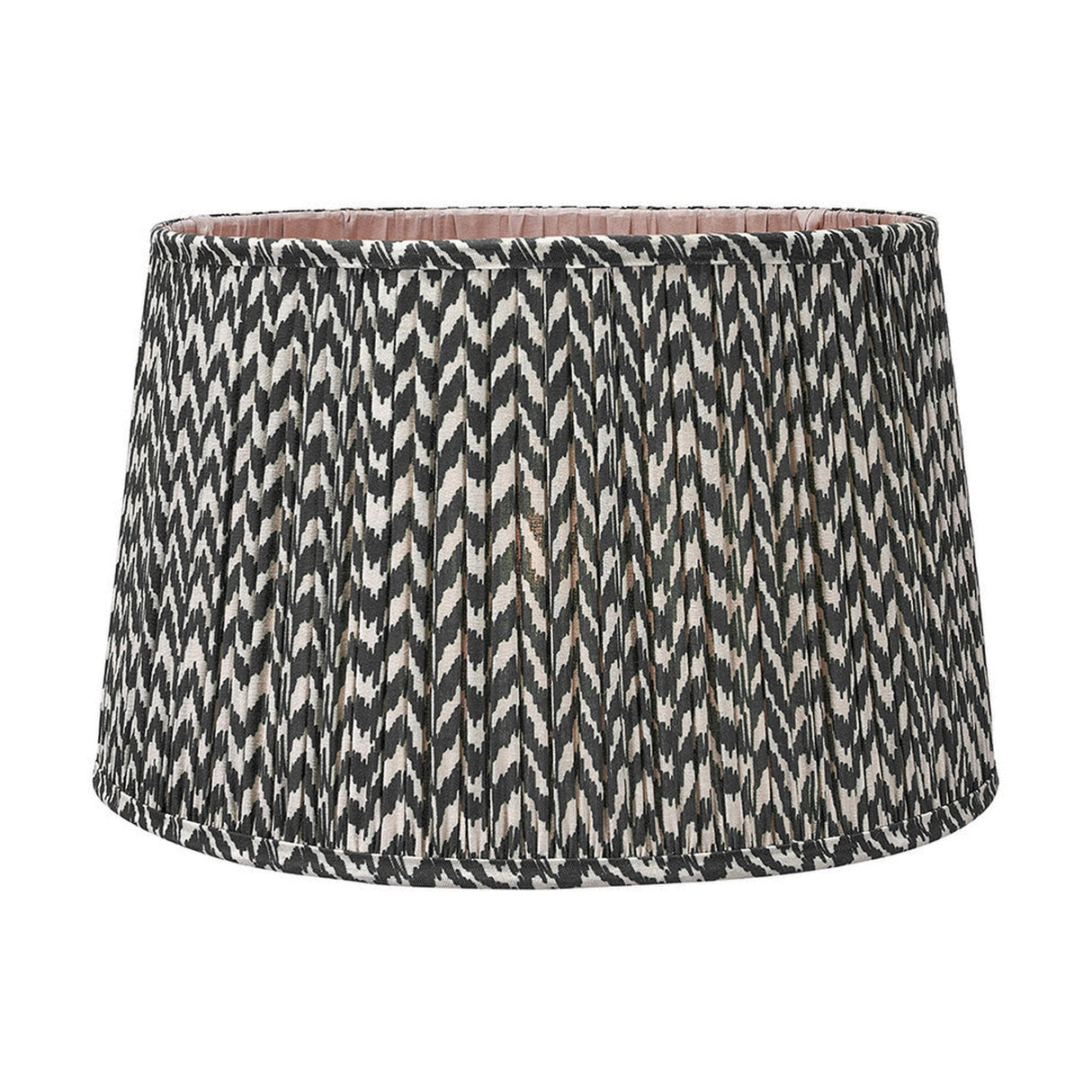 Whitby Matt Black Wood Tapered 4 Post Floor Lamp with Chevron Shade