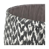 Whitby Matt Black Wood Tapered 4 Post Floor Lamp with Chevron Shade
