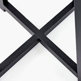 Whitby Matt Black Wood Tapered 4 Post Floor Lamp with Chevron Shade