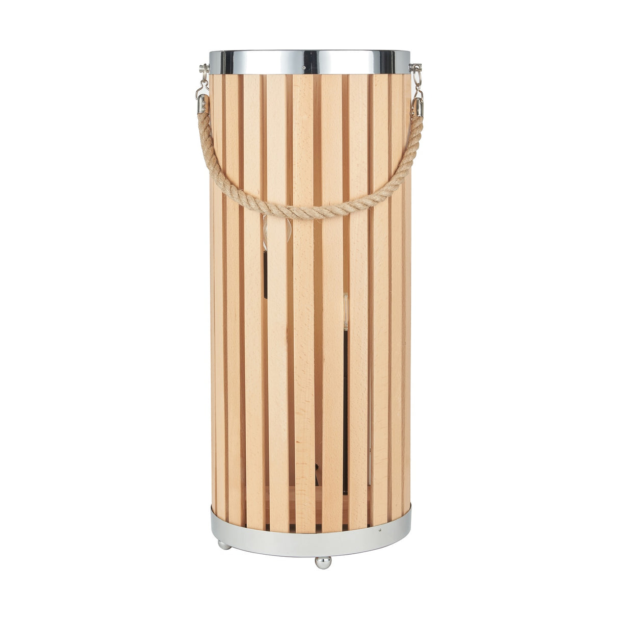 Austell Wood Large Lantern Floor Lamp - 63cm