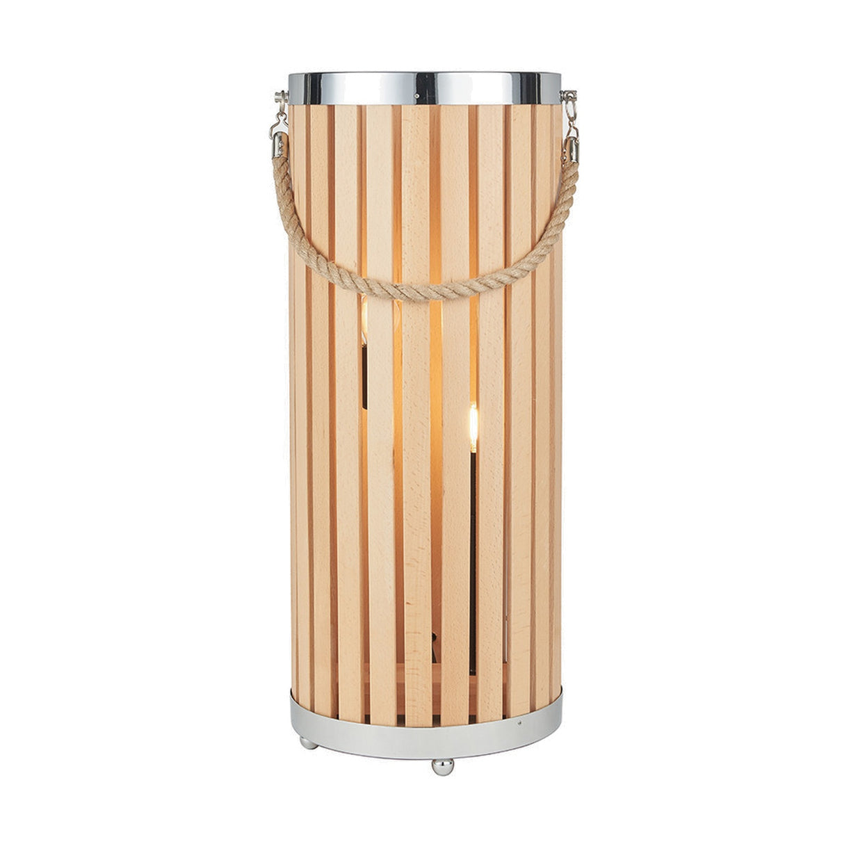 Austell Wood Large Lantern Floor Lamp - 63cm