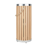 Austell Wood Large Lantern Floor Lamp - 63cm