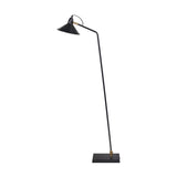 Canton Matt Black & Brass Cone Floor Lamp - 138cm