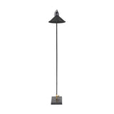 Canton Matt Black & Brass Cone Floor Lamp - 138cm