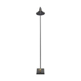 Canton Matt Black & Brass Cone Floor Lamp - 138cm