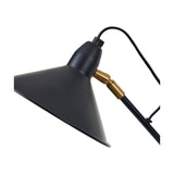 Canton Matt Black & Brass Cone Floor Lamp - 138cm