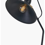 Canton Matt Black & Brass Cone Floor Lamp - 138cm