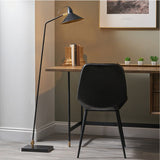 Canton Matt Black & Brass Cone Floor Lamp - 138cm