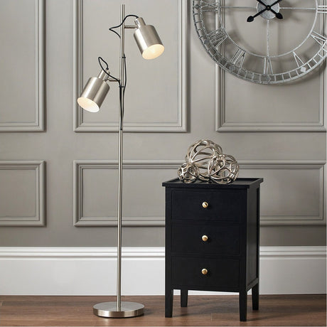 Aaron Brushed Chrome Silver Task Floor Lamp - 152cm