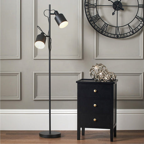 Aaron Black Iron Task Floor Lamp - 152cm