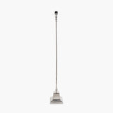 Claudius Nickel Stick Floor Lamp with Black Cotton Mix Shade - 160cm