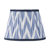 Claudius Gold Metal Stick Floor Lamp with Blue Chevron Shade