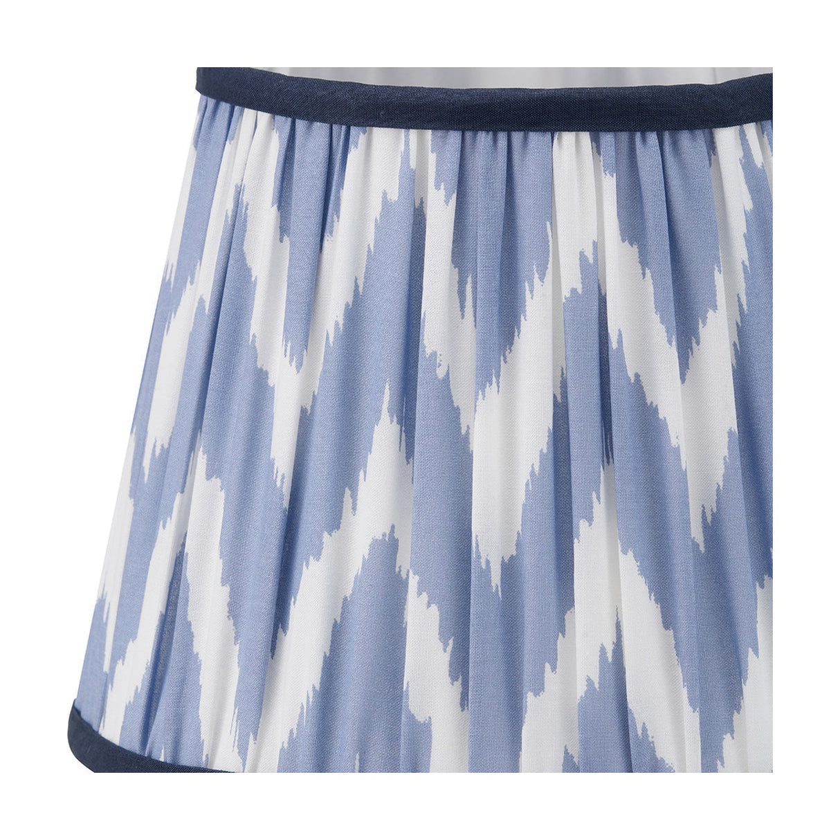 Claudius Gold Metal Stick Floor Lamp with Blue Chevron Shade