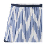 Claudius Gold Metal Stick Floor Lamp with Blue Chevron Shade